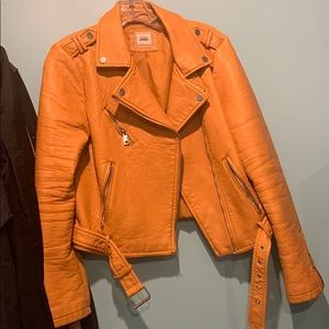 Mustard Moto Leather Jacket